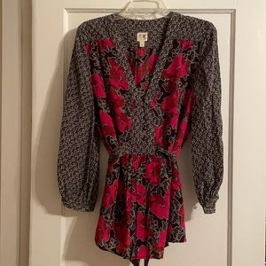 Gorgeous Silk Floral Blouse with Tie Waist